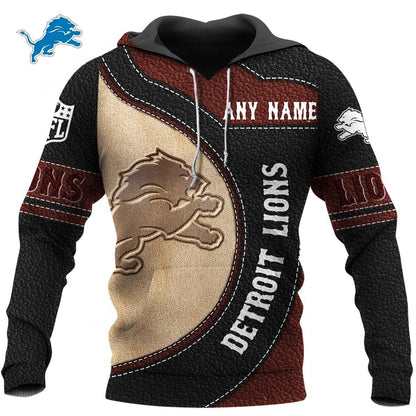 NFL x DET Leather Pride Personalized Hoodie HLP