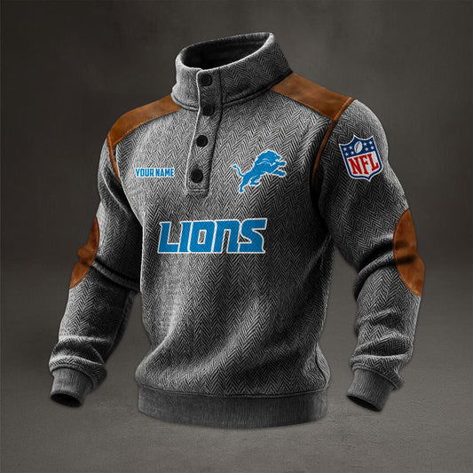 NFL x DET Men stand-up collar sweatshirt V1 NAK NHM