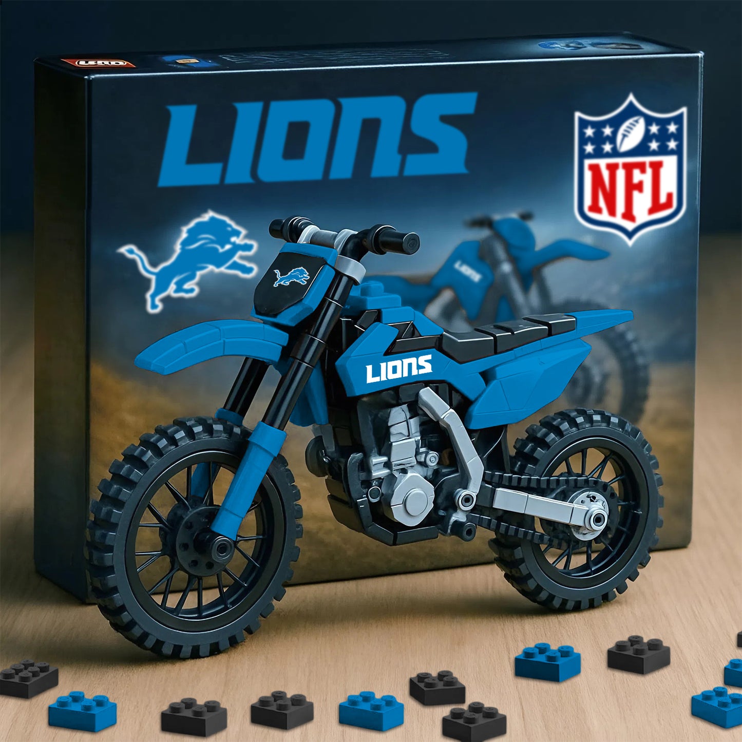 NFL x DET Motorcycle Building Block Set V1 NAK NHM