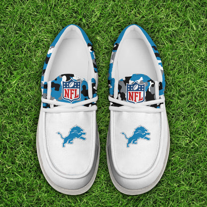 NFL x DET Personalized Canvas Loafer Shoes HLP