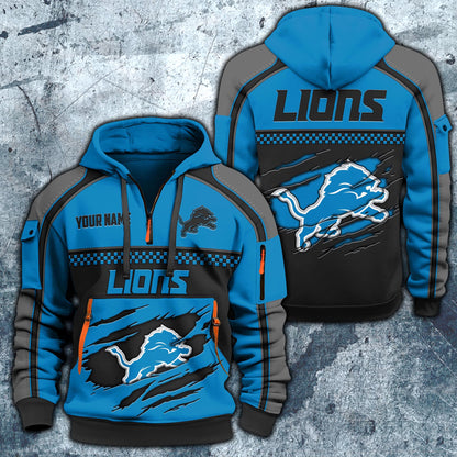 NFL x DET Personalized Half-zip Hoodie HLP HLPHUONG