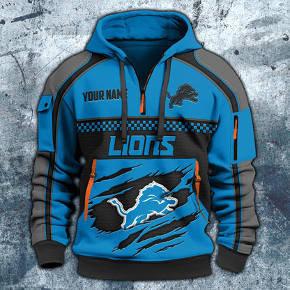 NFL x DET Personalized Half-zip Hoodie HLP HLPHUONG