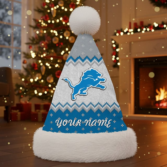 NFL x DET Personalized Santa Hat Christmas Gift For Fan V1 NAK