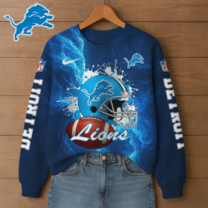 NFL x DET Premium 3D Printed Long Sleeve Sweatshirt HLP 271025