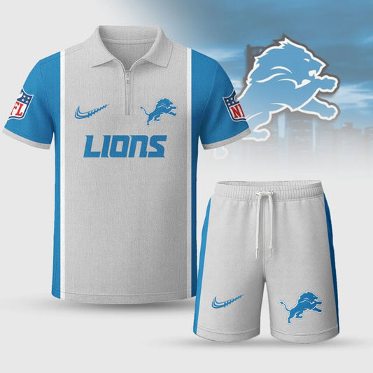 NFL x DET Premium Combo Polo And Shorts V1 NAK NHM