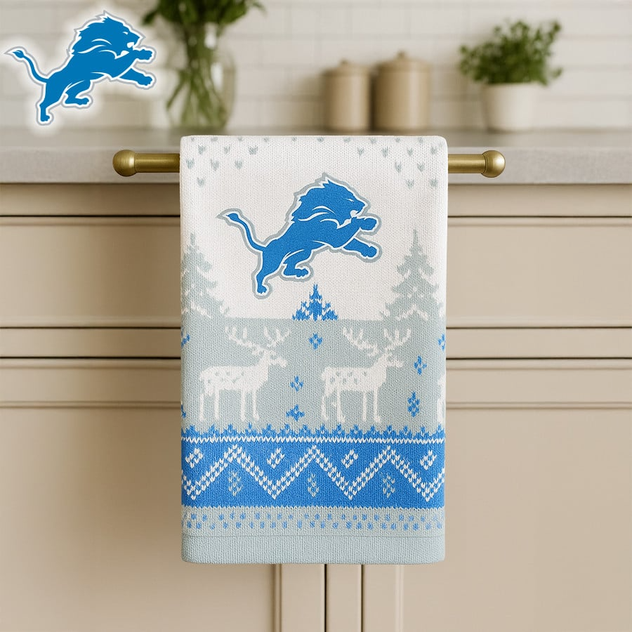 NFL x DET Premium NFL Christmas Kitchen Towel V1 NAK