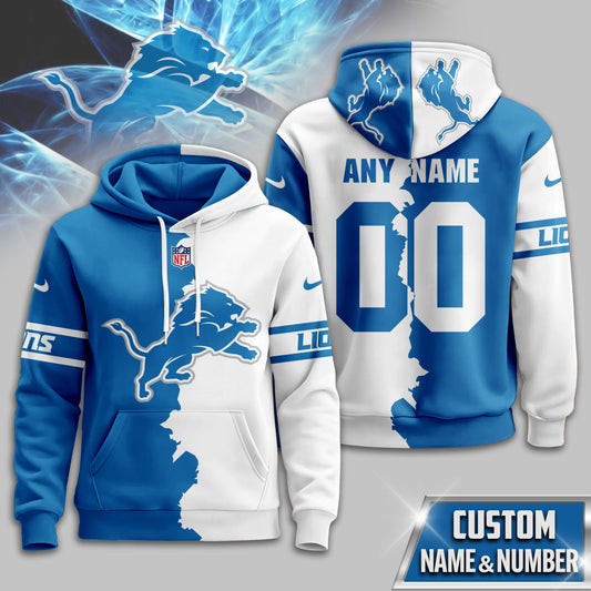 NFL x DET Split Personalized Hoodie HLP