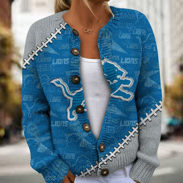 NFL x DET Women cardigan sweater V1 NAK TXP