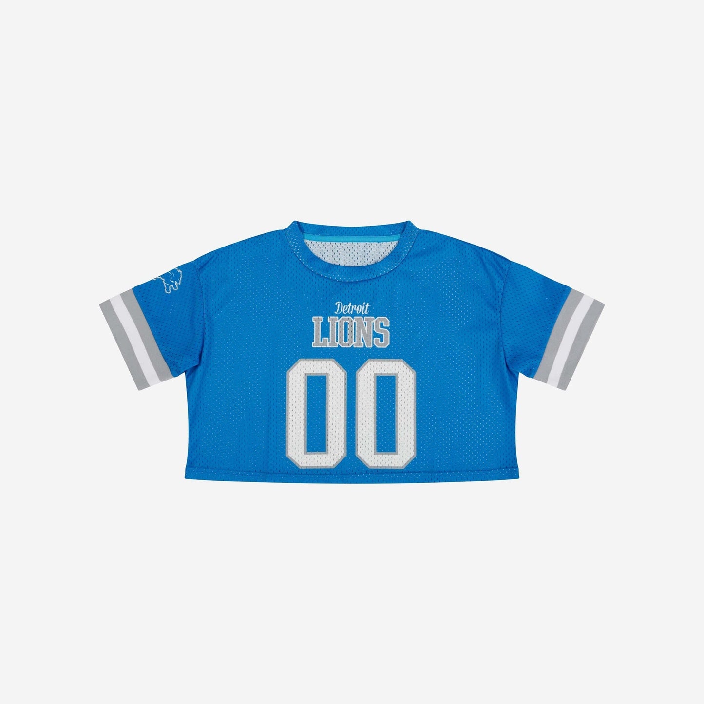 NFL x DET Womens Gameday Custom Number Mesh Crop Top HLP