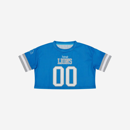 NFL x DET Womens Gameday Custom Number Mesh Crop Top HLP