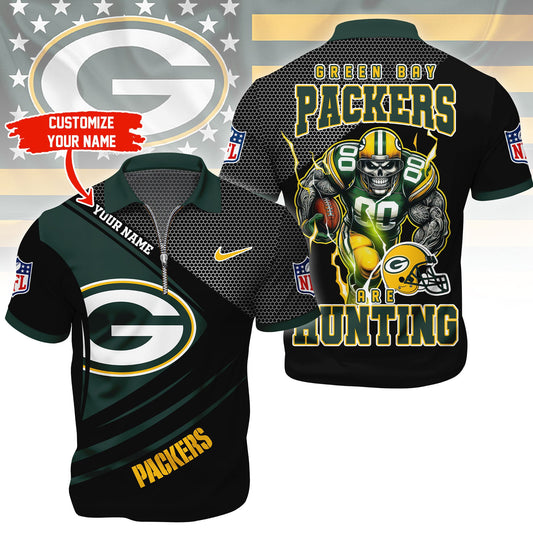 NFL x GB Game Day Personalized Polo With Zipper Shirt HLP