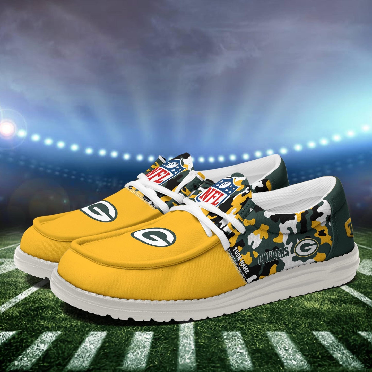 NFL x GB Personalized Canvas Loafer Shoes HLP