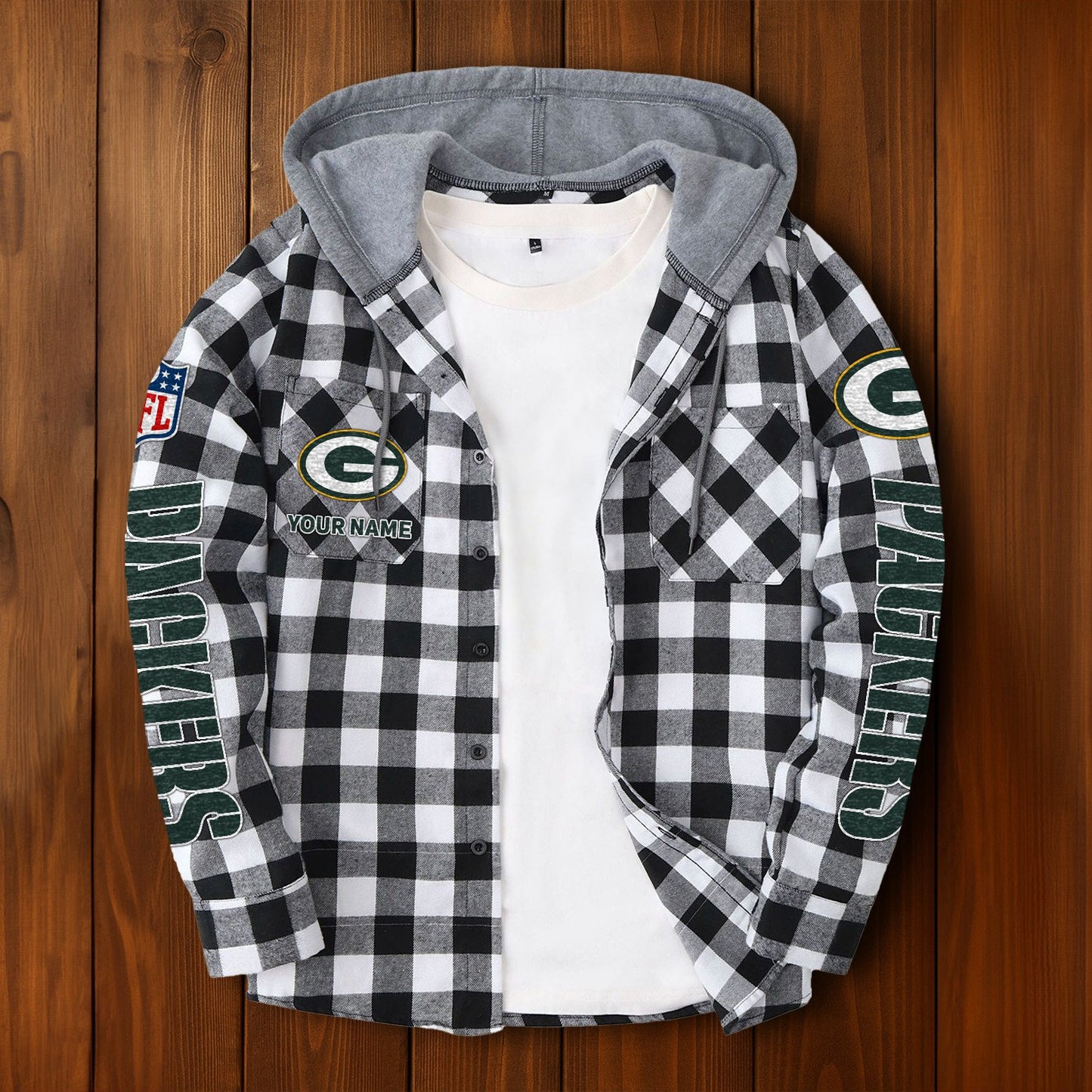 NFL x GB Personalized Flannel Hoodie Shirts HLP