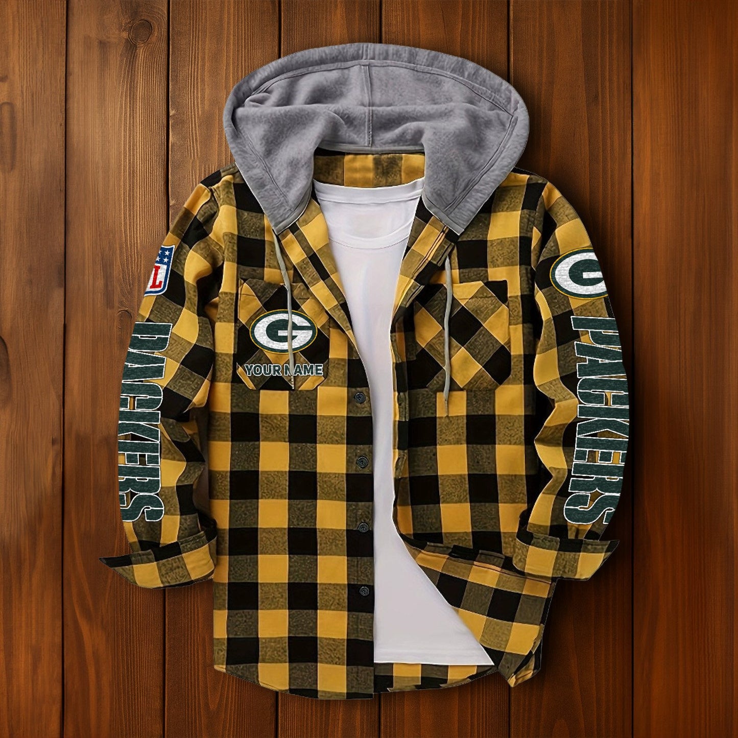 NFL x GB Personalized Flannel Hoodie Shirts HLP