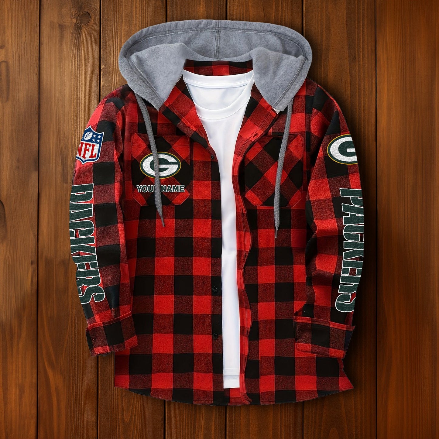NFL x GB Personalized Flannel Hoodie Shirts HLP