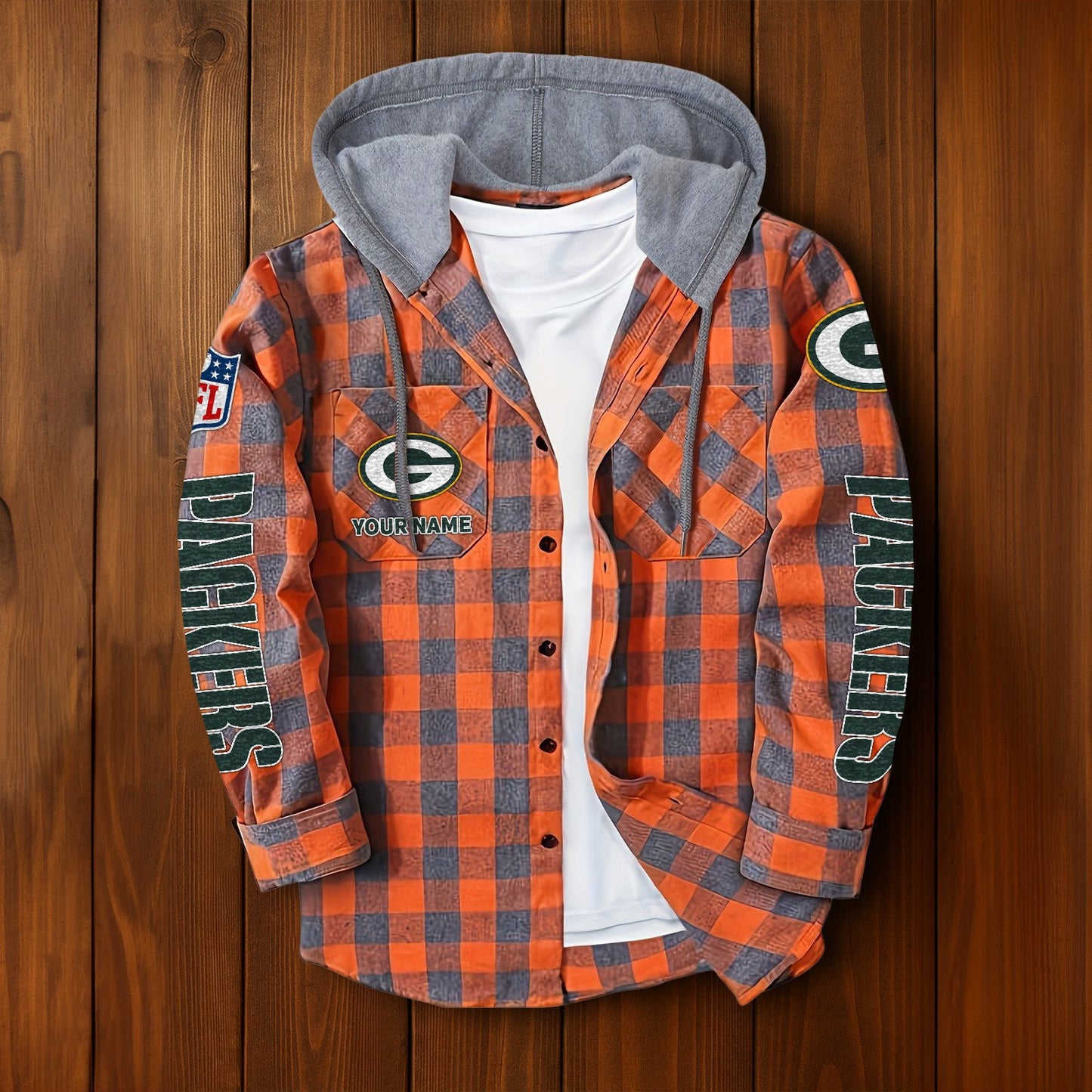 NFL x GB Personalized Flannel Hoodie Shirts HLP