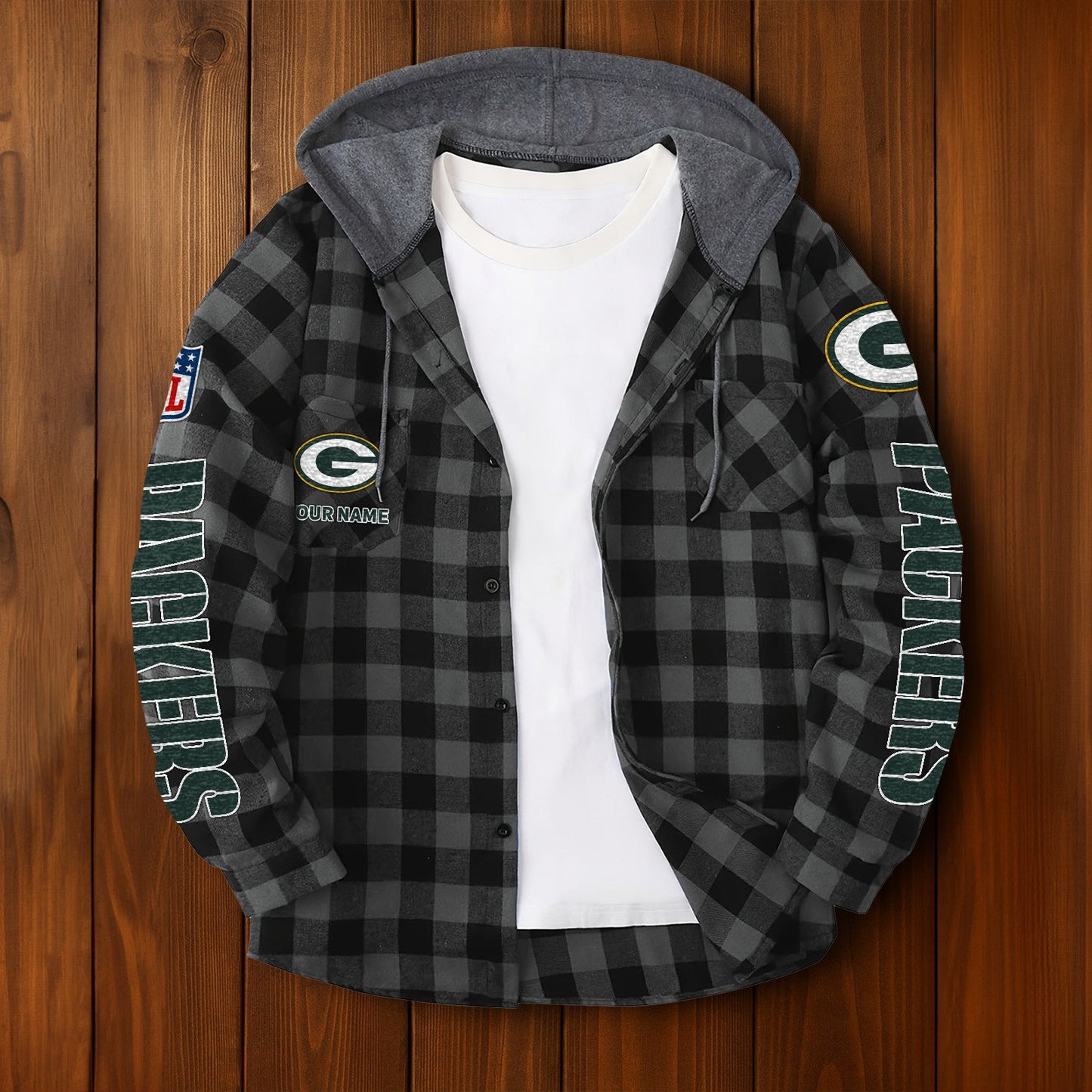 NFL x GB Personalized Flannel Hoodie Shirts HLP