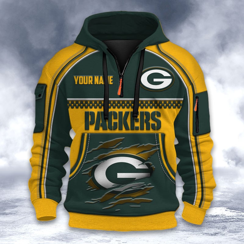 NFL x GB Personalized Half-zip Hoodie HLP