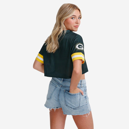 NFL x GB Womens Gameday Custom Number Mesh Crop Top HLP