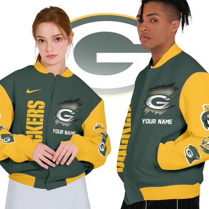 NFL x GBP Personalized Custom Baseball Jacket V1 NAK