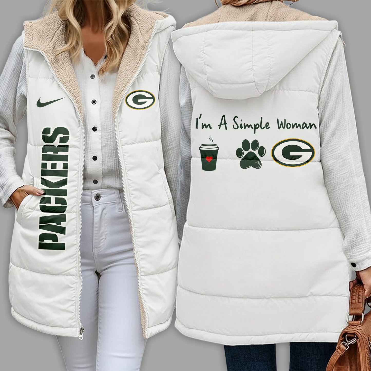 NFL x GBP Premium NFL Simple Girl Quilted Vest V1 NAK