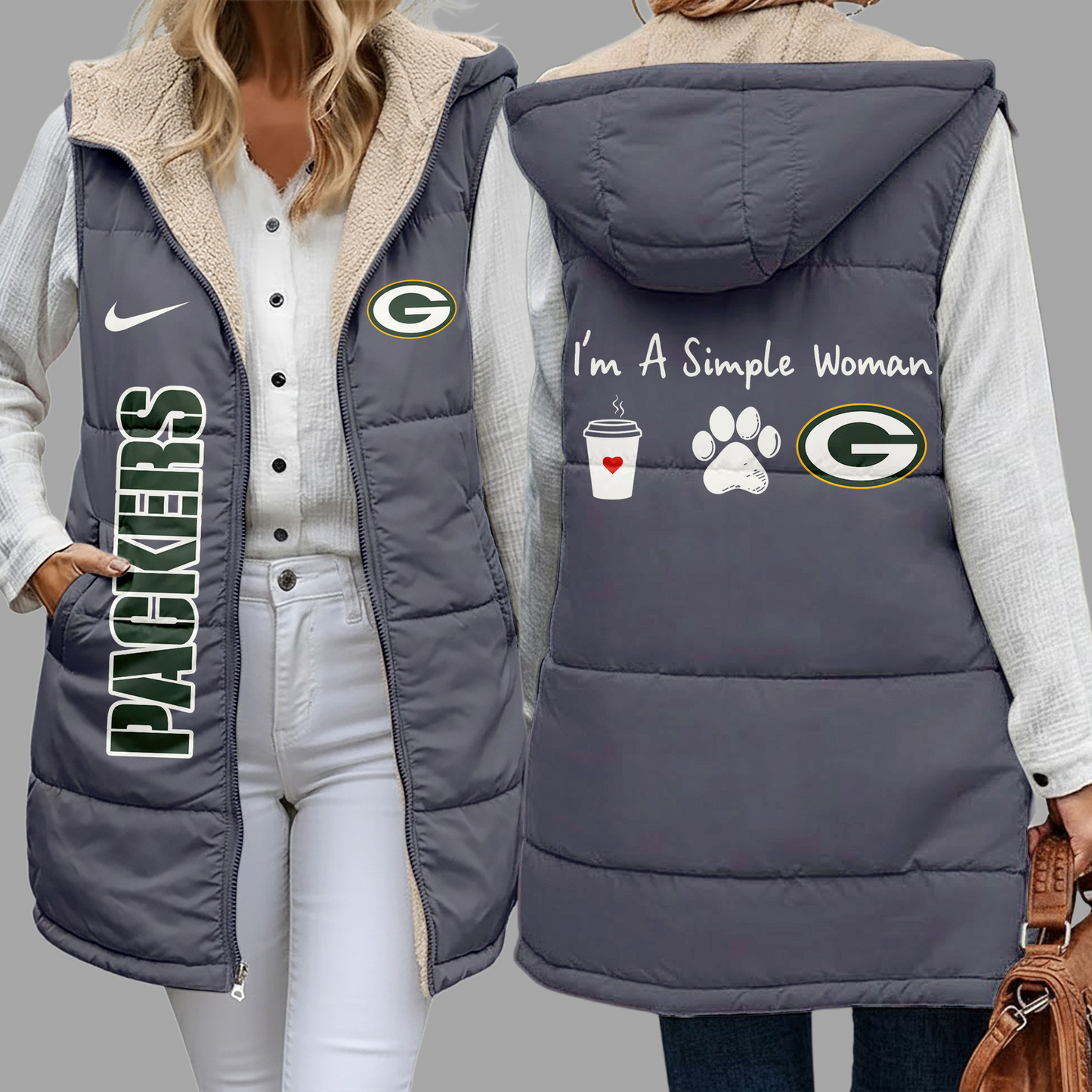 NFL x GBP Premium NFL Simple Girl Quilted Vest V1 NAK