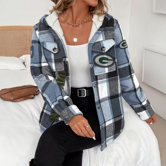 NFL x GBP Women Casual Plaid Hooded Jacket V1 NAK NHM