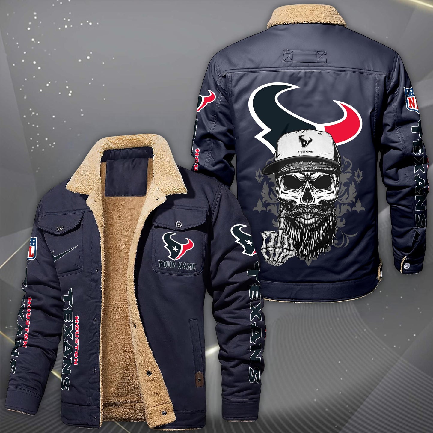 NFL x HOU Fleece Lined Cargo Jacket HLP