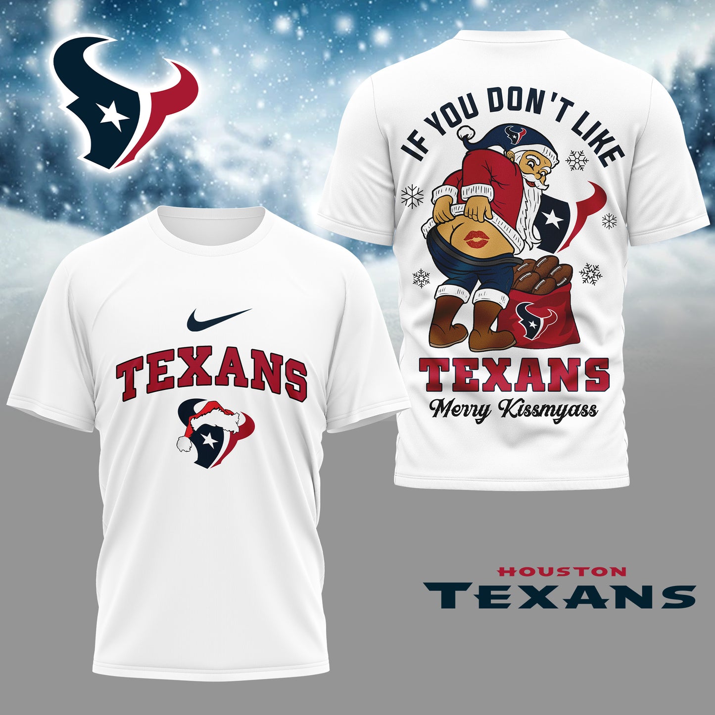 NFL x HOU Funny Xmas 3D Shirt HLP