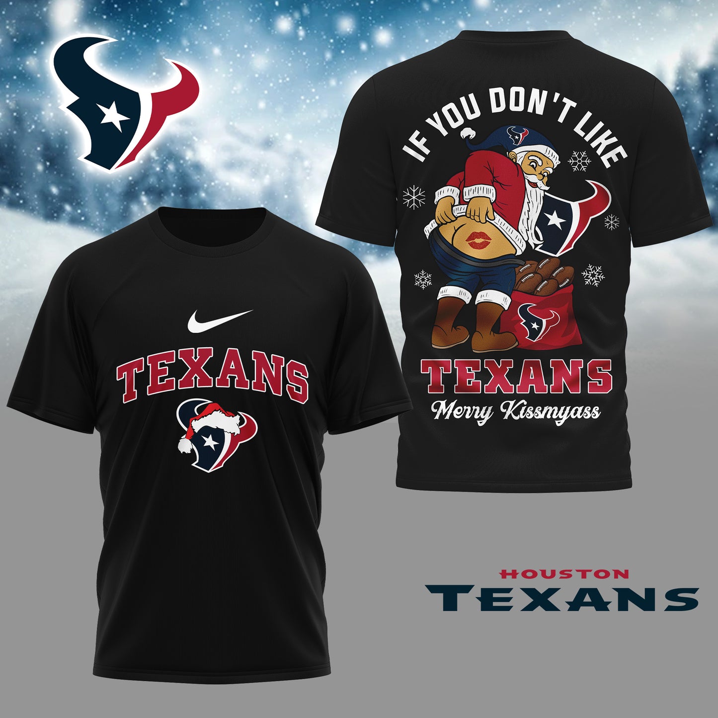 NFL x HOU Funny Xmas 3D Shirt HLP