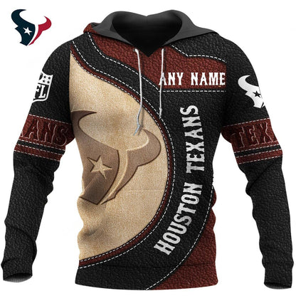 NFL x HOU Leather Pride Personalized Hoodie HLP