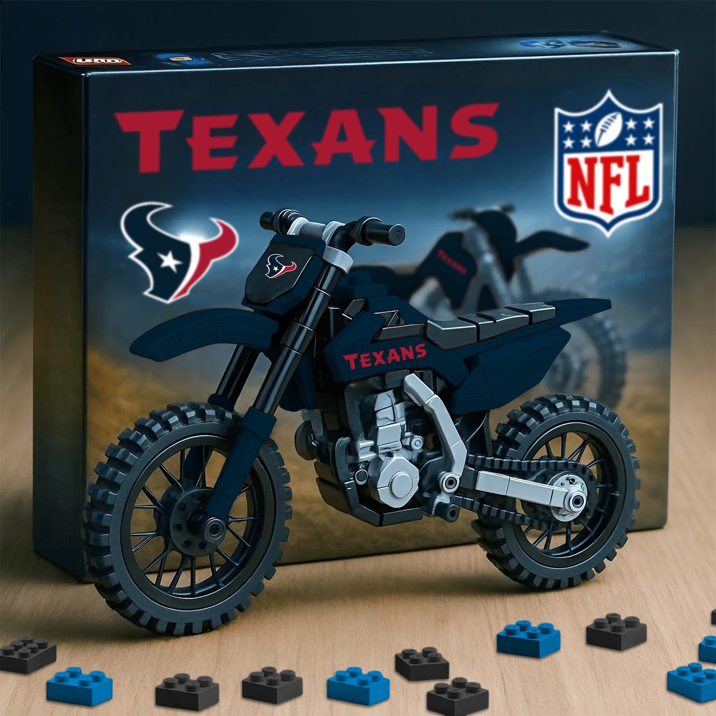 NFL x HOU Motorcycle Building Block Set V1 NAK NHM