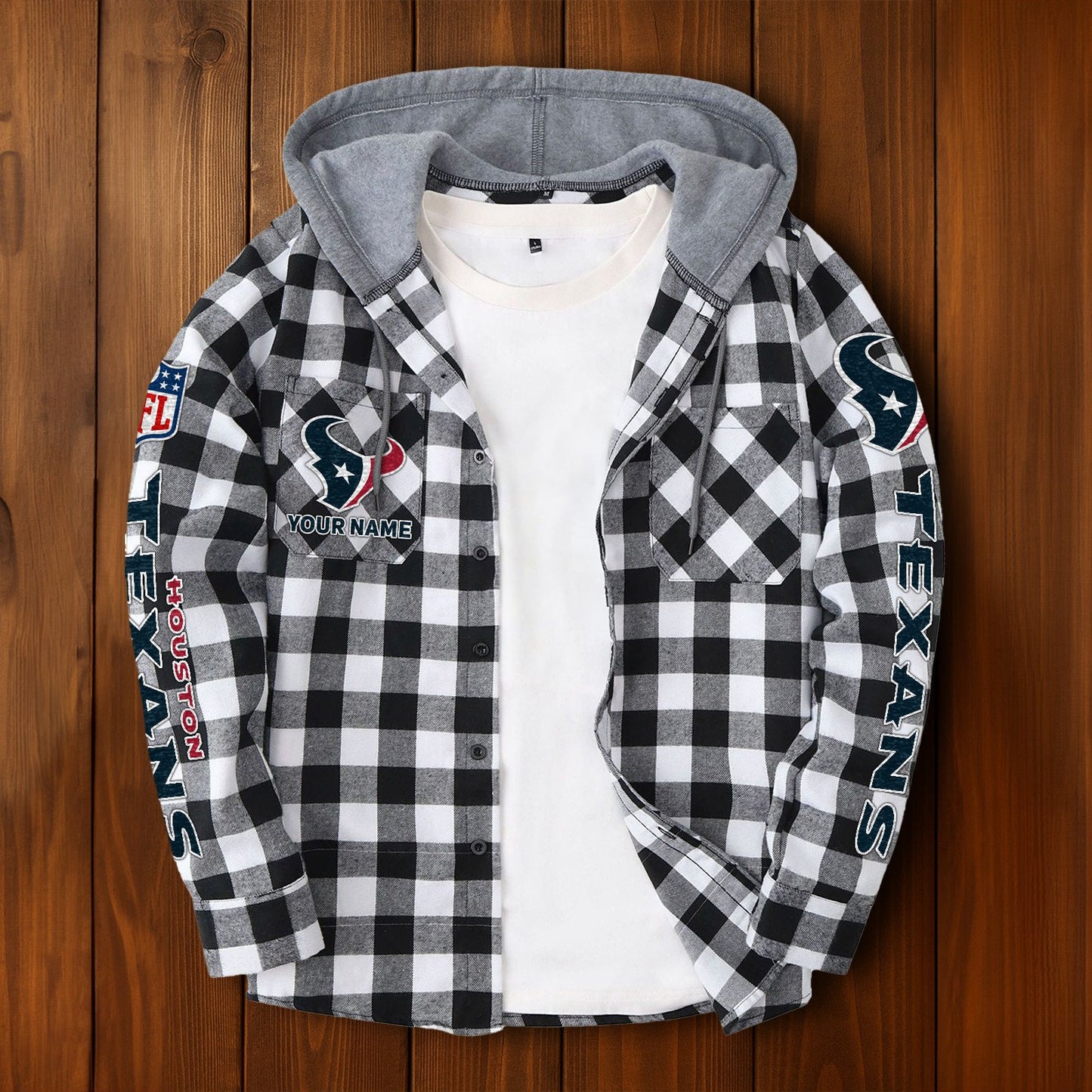 NFL x HOU Personalized Flannel Hoodie Shirts HLP