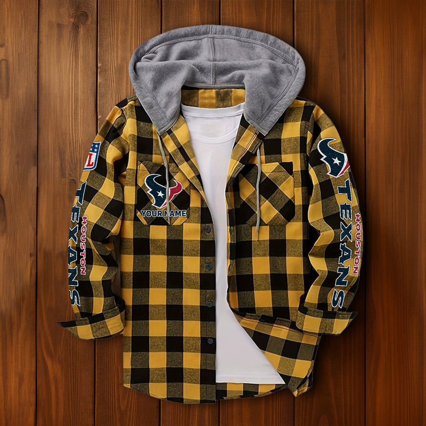 NFL x HOU Personalized Flannel Hoodie Shirts HLP