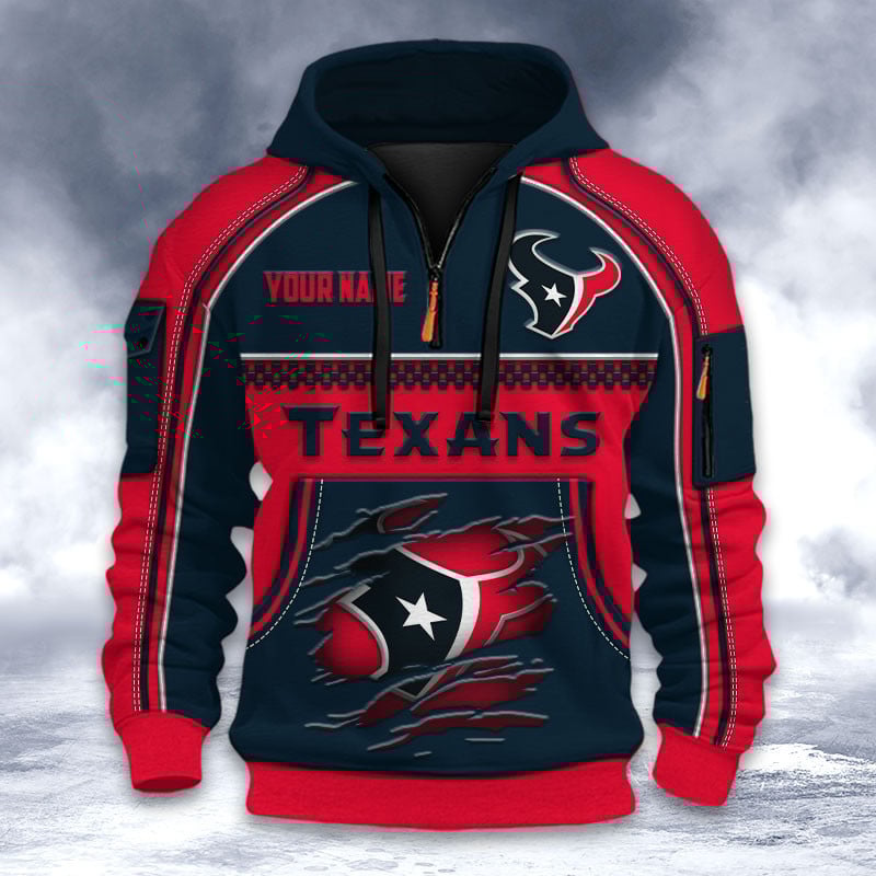 NFL x HOU Personalized Half-zip Hoodie HLP