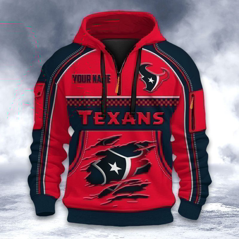 NFL x HOU Personalized Half-zip Hoodie HLP