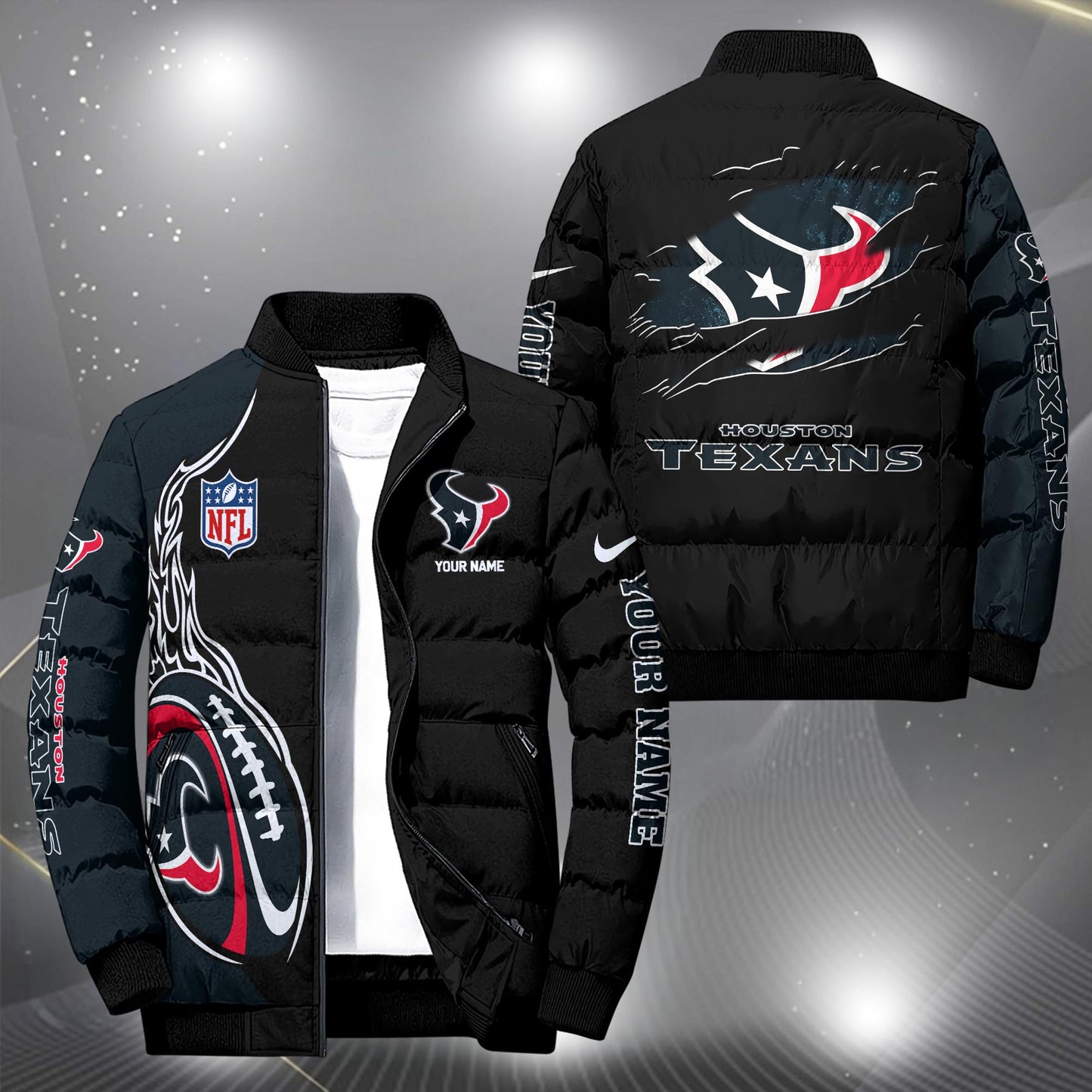 NFL x HOU Personalized Puffer Jacket HLP