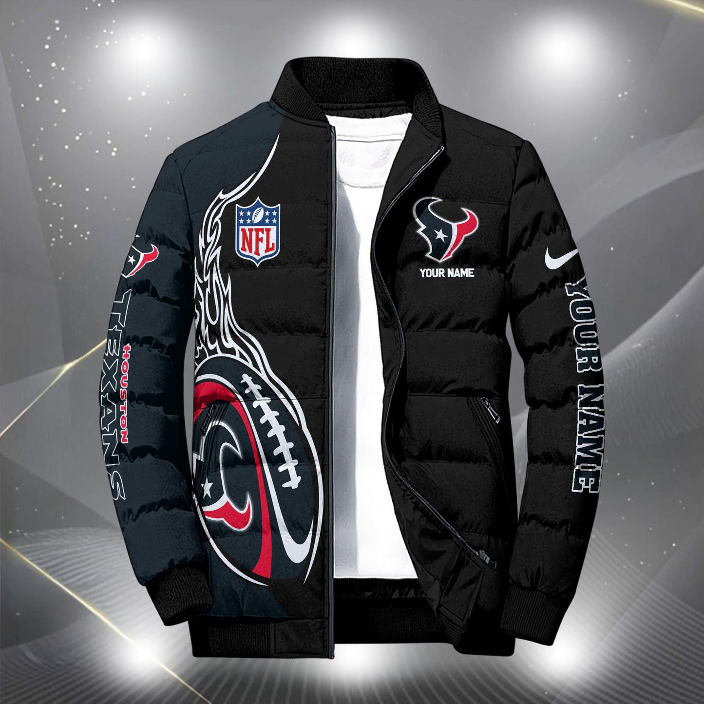 NFL x HOU Personalized Puffer Jacket HLP