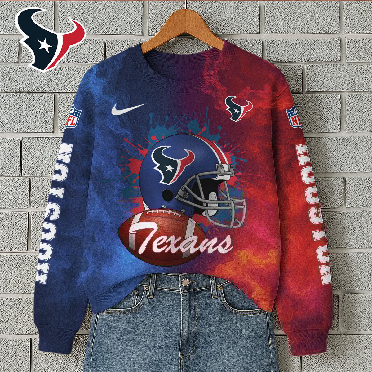 NFL x HOU Premium 3D Printed Long Sleeve Sweatshirt HLP 271025