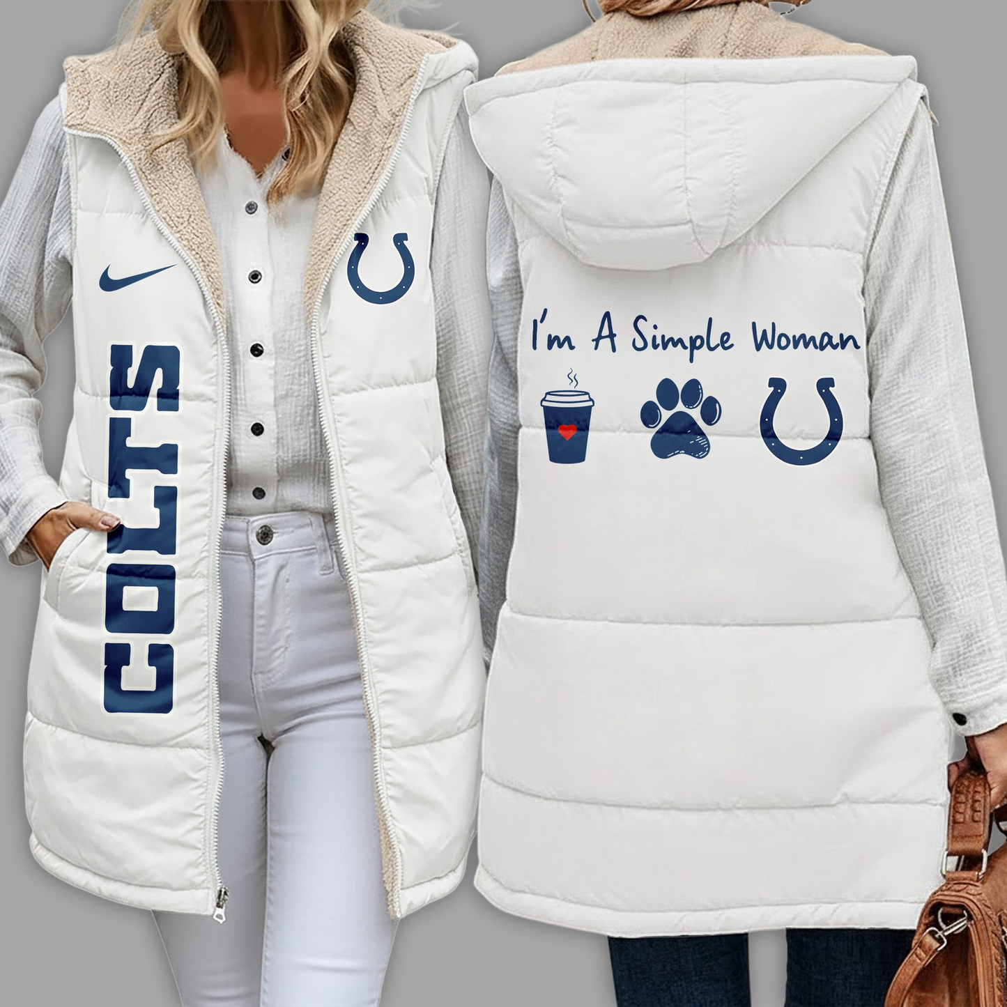 NFL x IC Premium NFL Simple Girl Quilted Vest V1 NAK