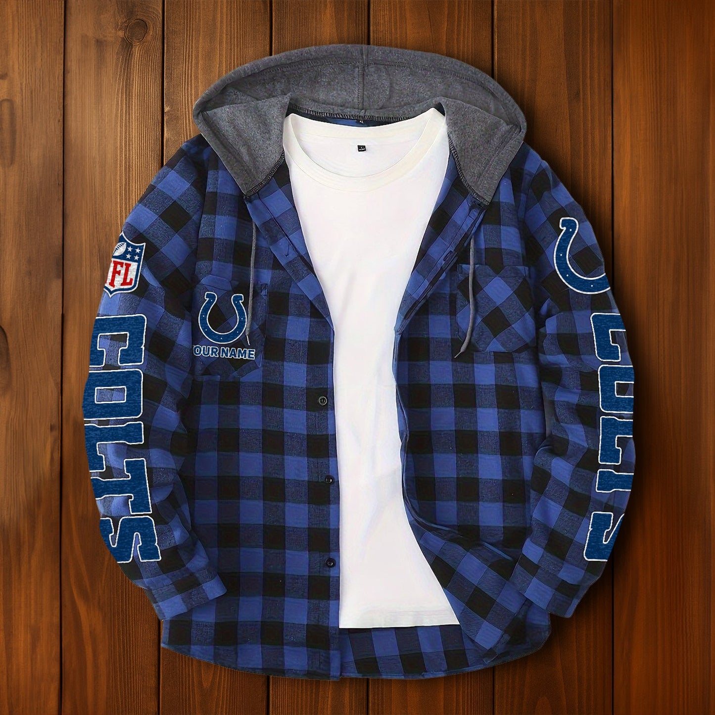 NFL x IND Personalized Flannel Hoodie Shirts HLP