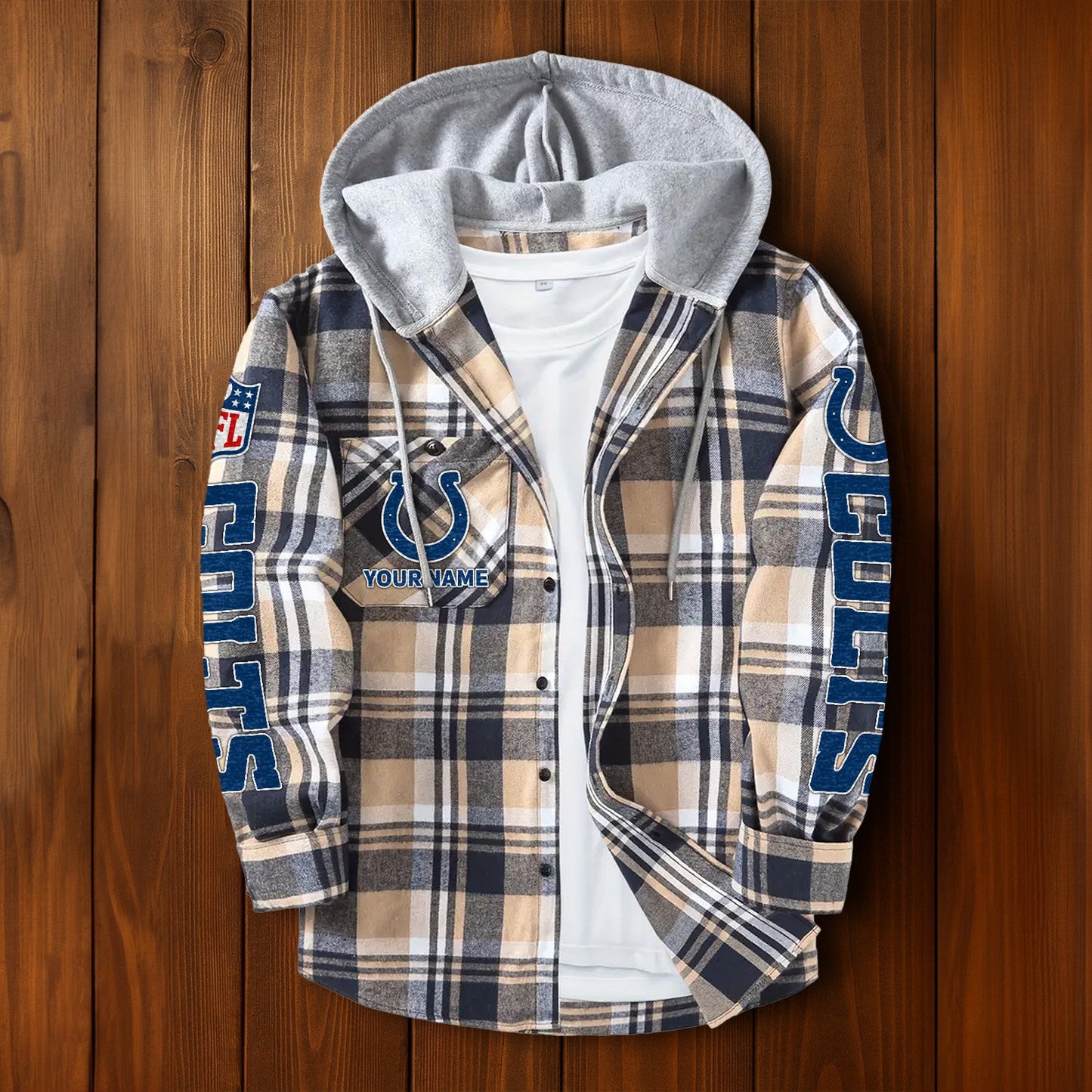 NFL x IND Personalized Flannel Hoodie Shirts HLP