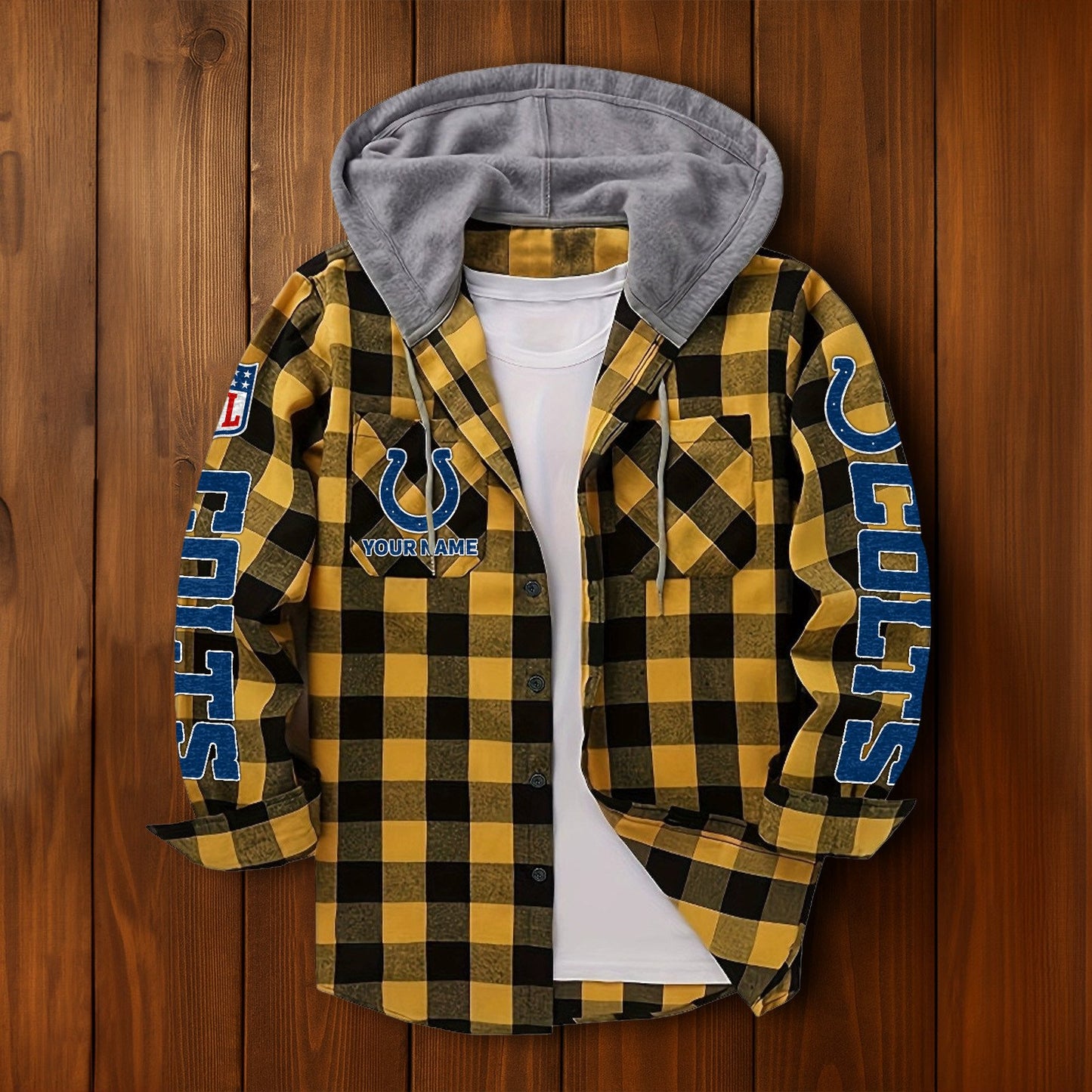 NFL x IND Personalized Flannel Hoodie Shirts HLP