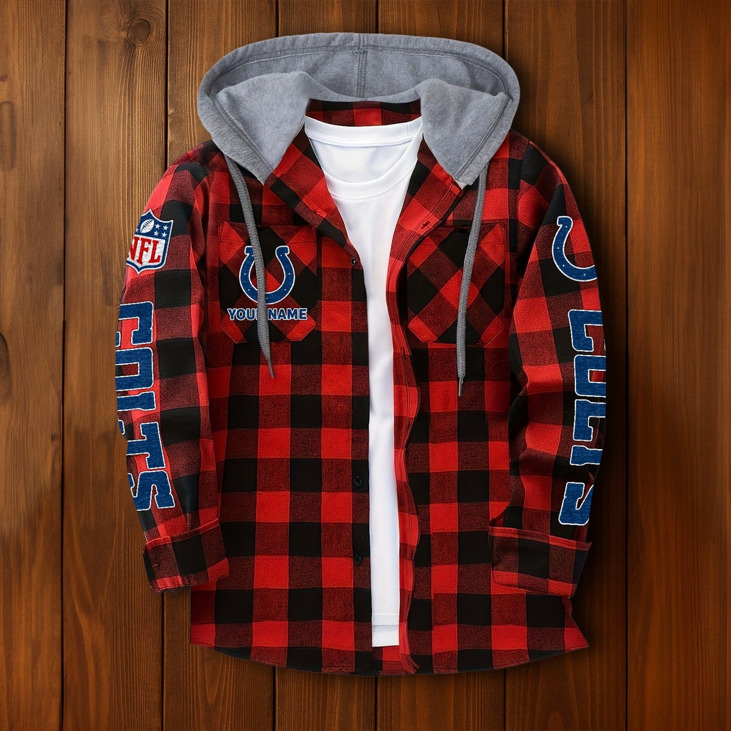 NFL x IND Personalized Flannel Hoodie Shirts HLP