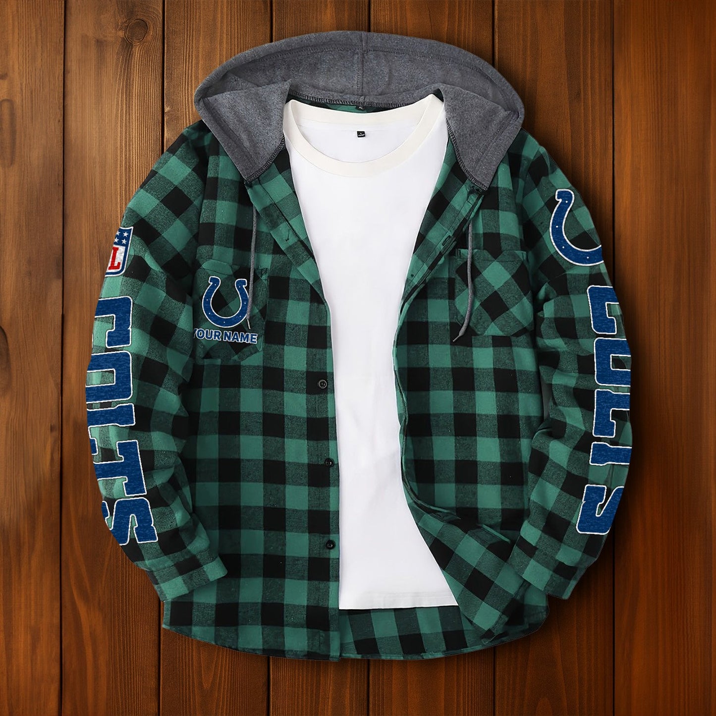 NFL x IND Personalized Flannel Hoodie Shirts HLP