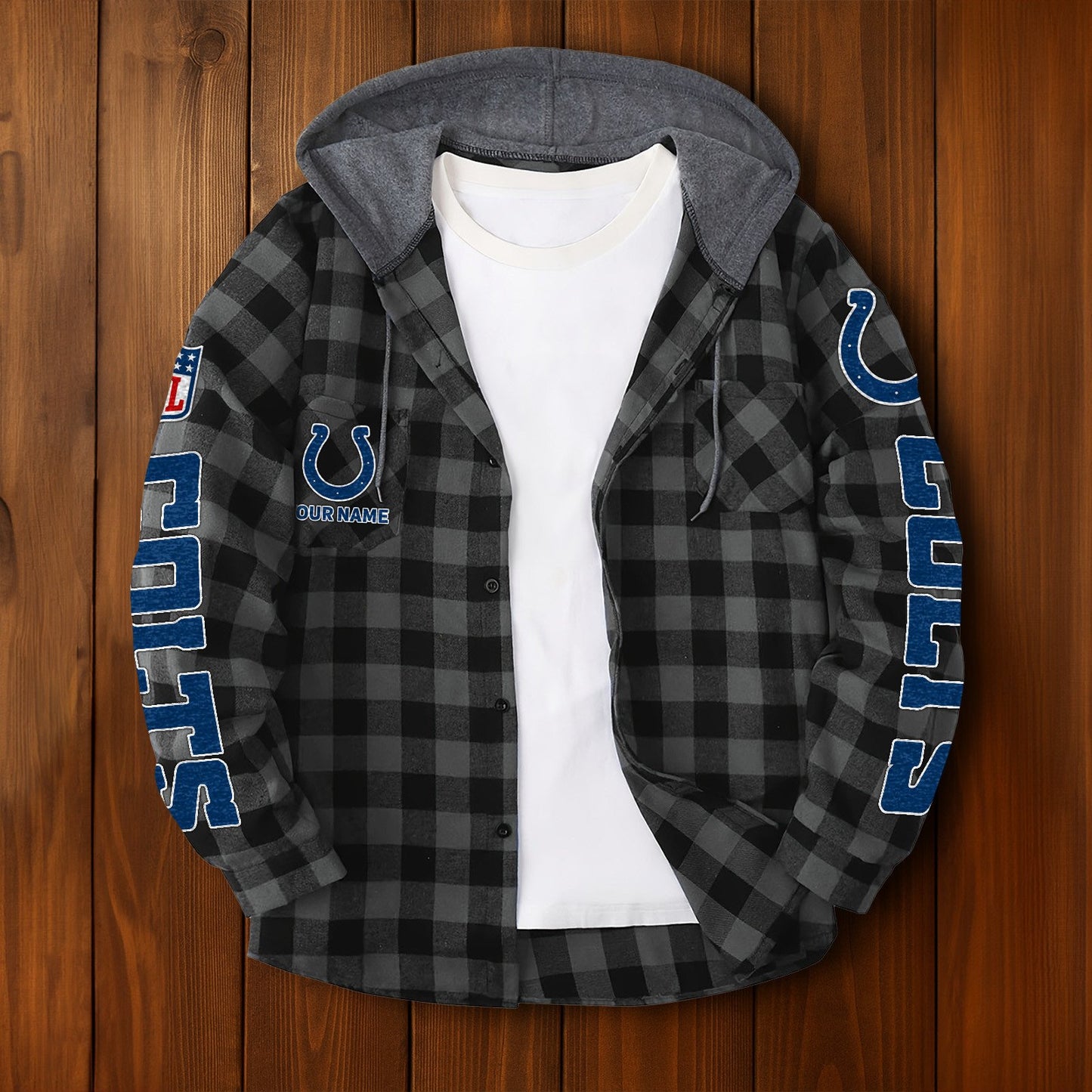 NFL x IND Personalized Flannel Hoodie Shirts HLP