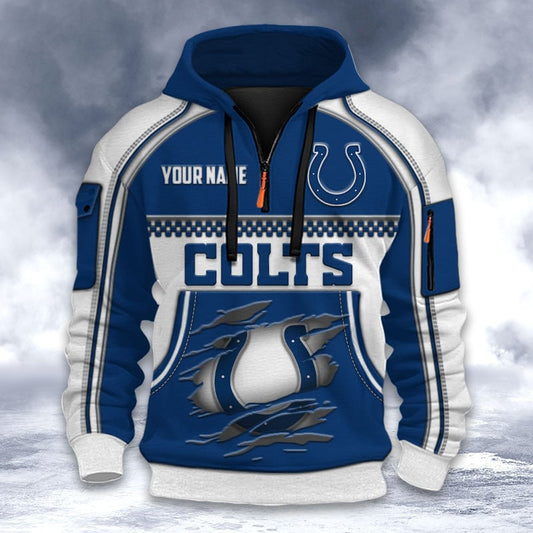 NFL x IND Personalized Half-zip Hoodie HLP