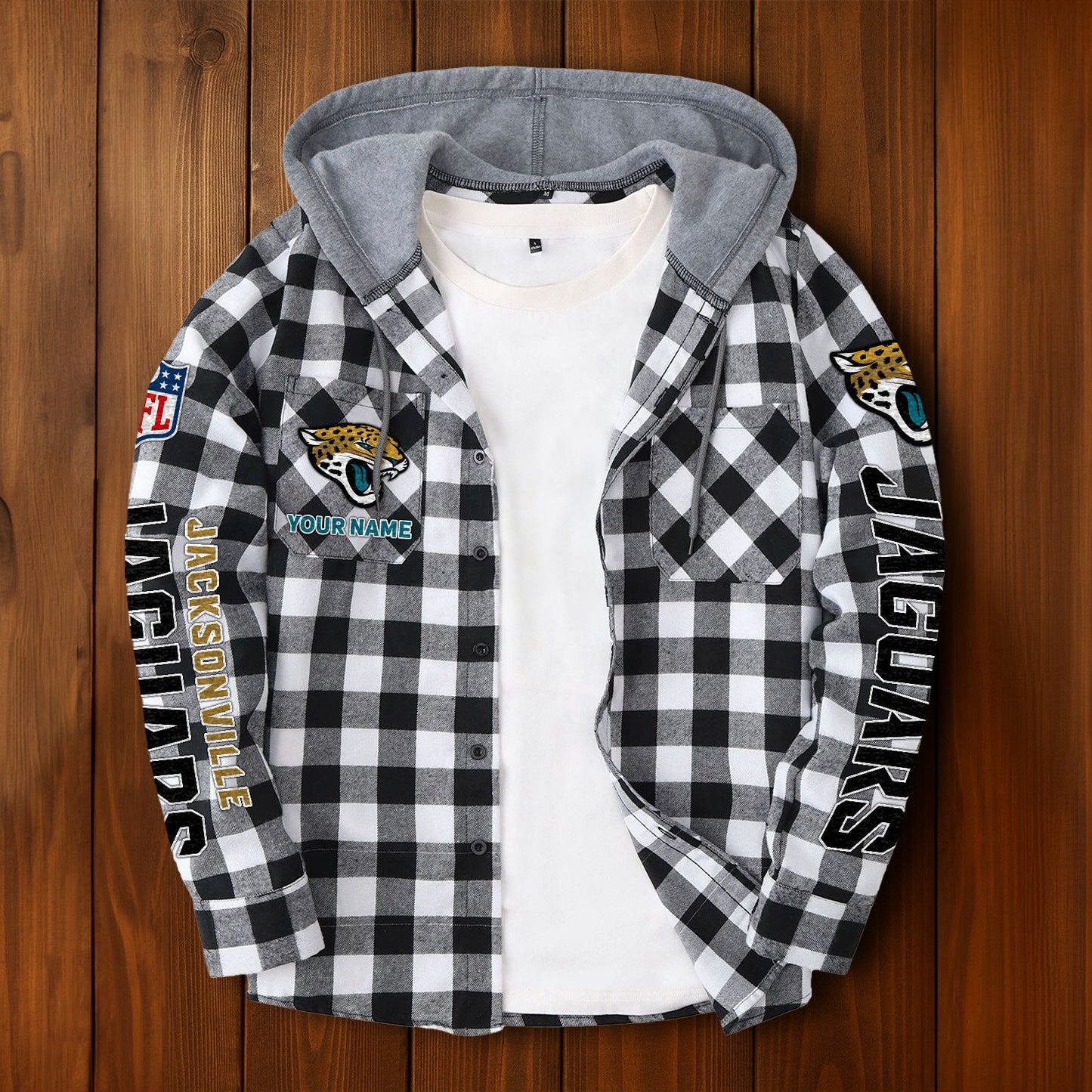 NFL x JAX Personalized Flannel Hoodie Shirts HLP