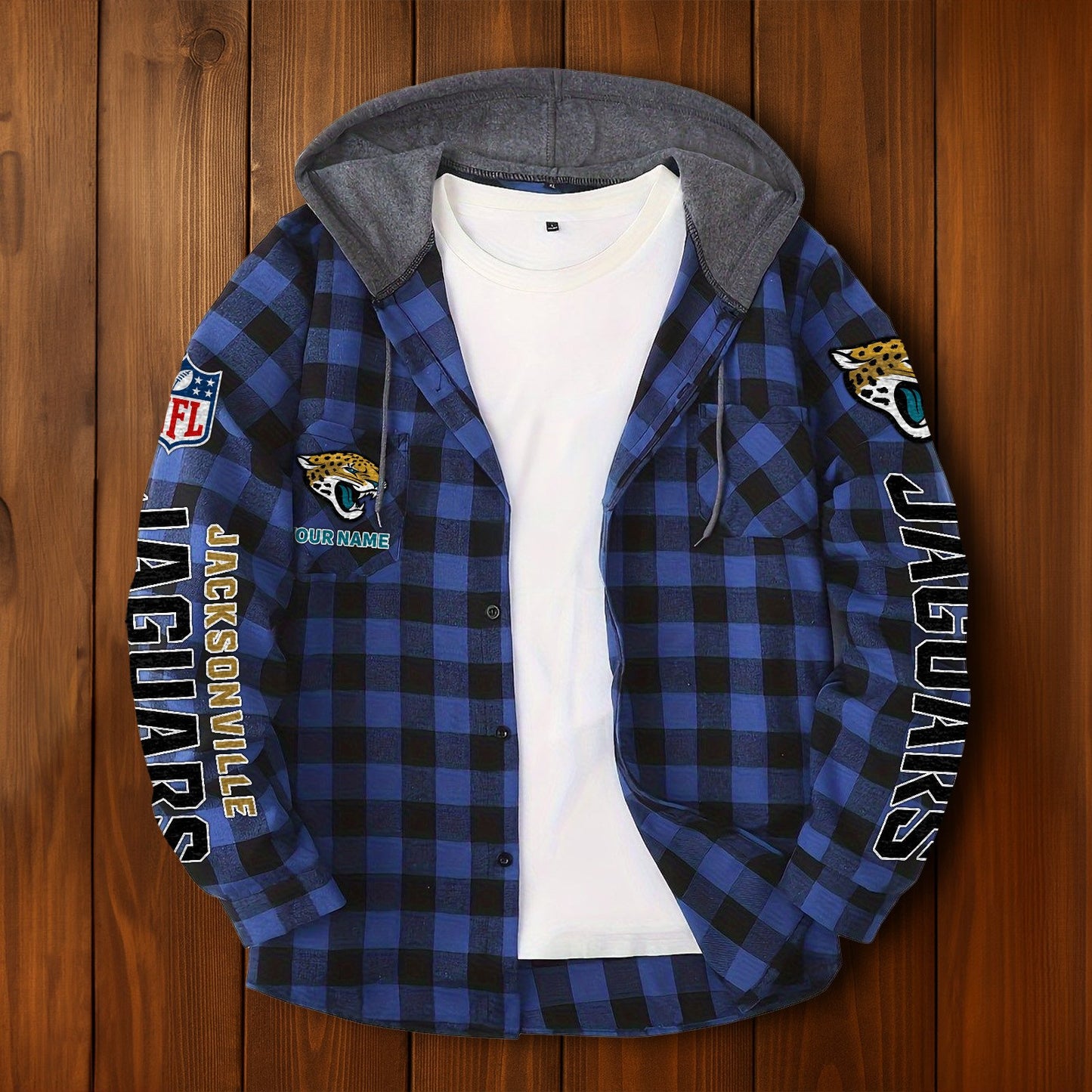 NFL x JAX Personalized Flannel Hoodie Shirts HLP