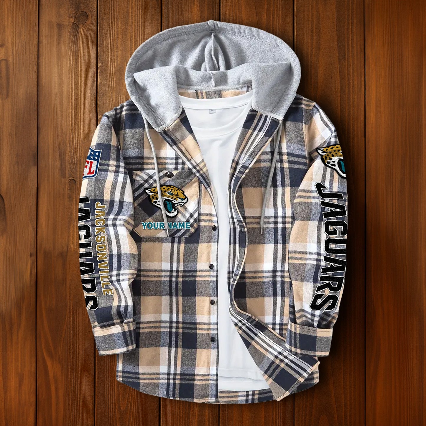 NFL x JAX Personalized Flannel Hoodie Shirts HLP